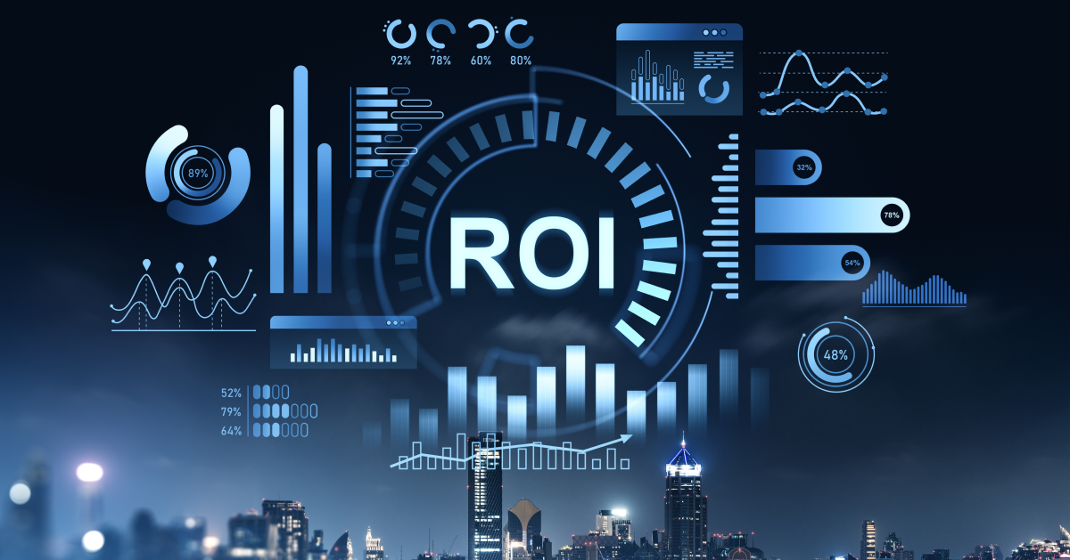 Gráfica e ilustración de ROI para eventos corporativos