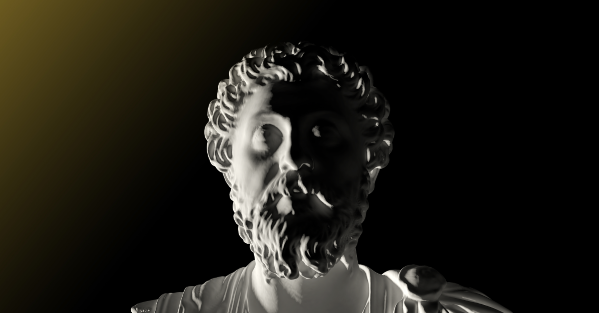 Busto de emperador Marco Aurelio, filósofo del estoicismo