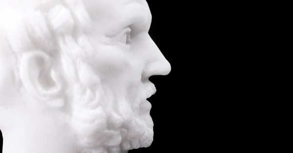 Busto de Demócrito esculpido en mármol