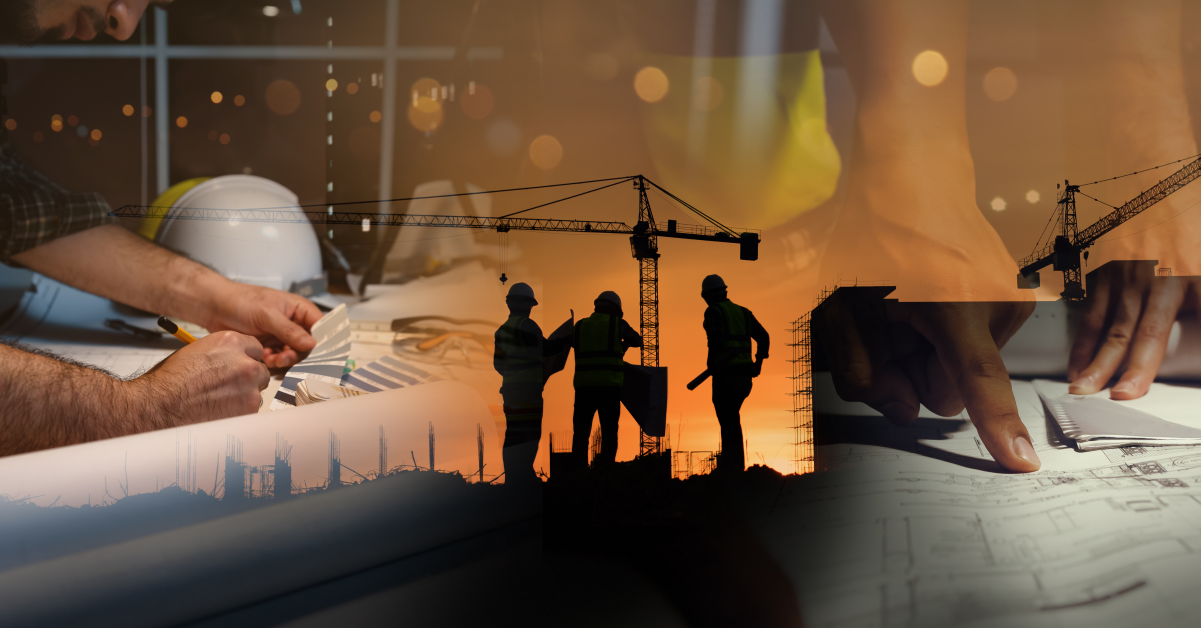 Imágenes diversas que representan administración de la construcción