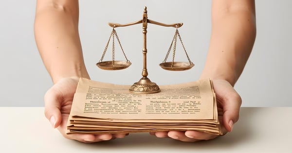 Balanza sobre Constitución jurídica