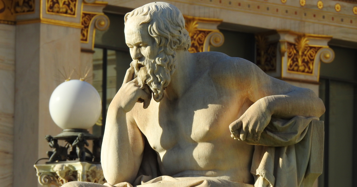 Escultura en Grecia de Sócrates pensante