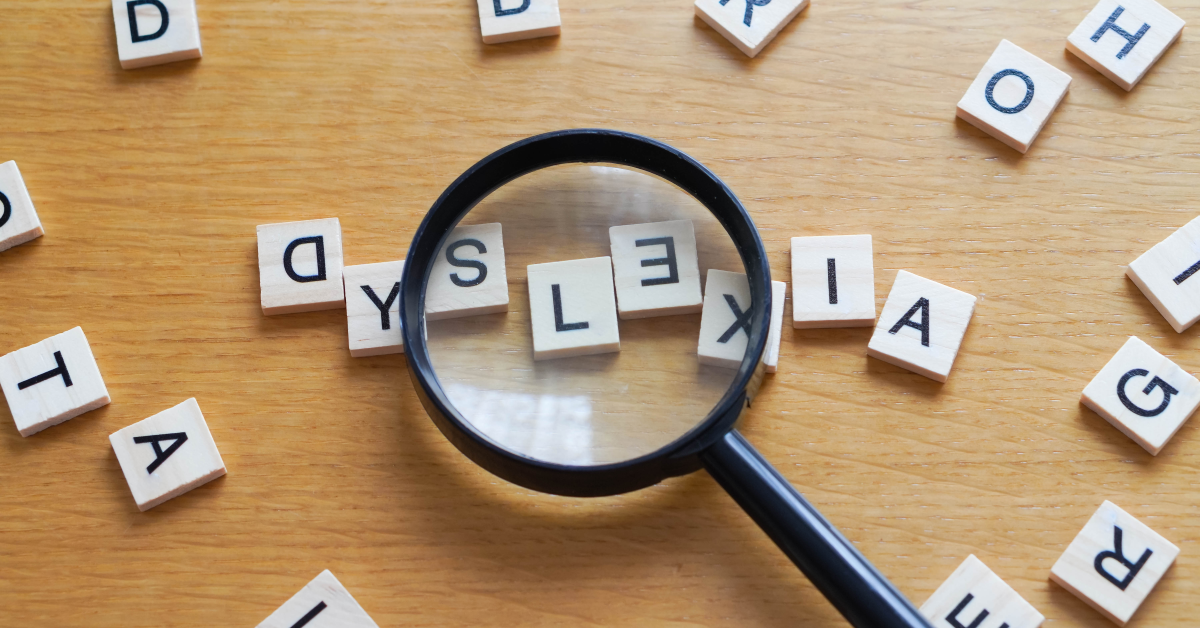 Imagen de letras al revés que representan dislexia