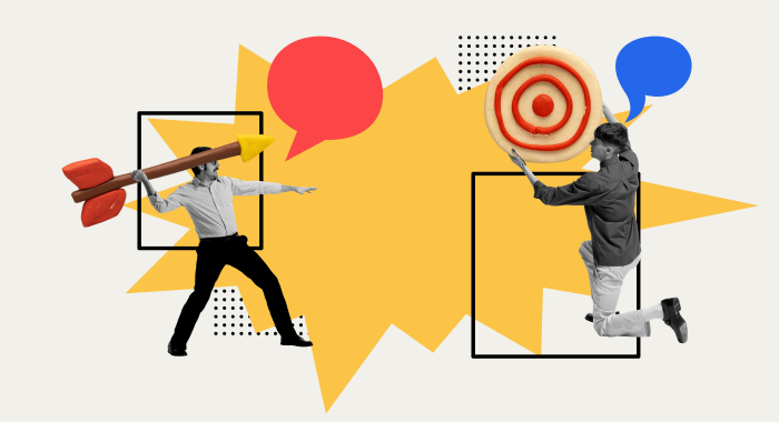 Imagen abstracta de brand manager apuntando a blanco