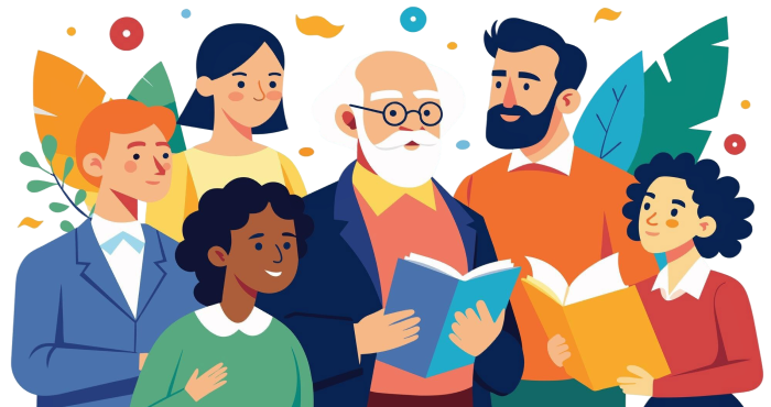 Adultos recibiendo educación andragógica