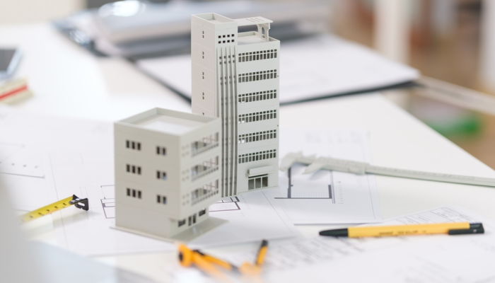 Maqueta compleja de diseño arquitectónico