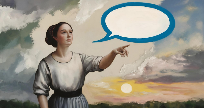 Mujer expresándose a través del lenguaje