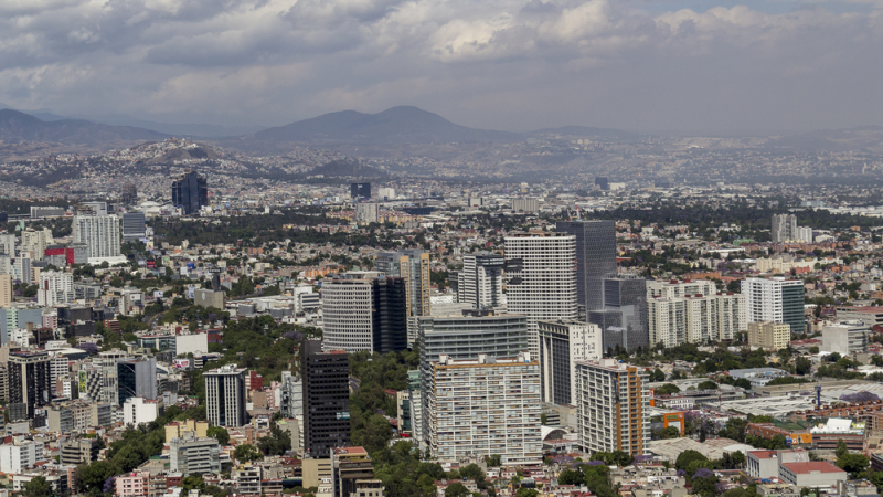 Vista aérea de zona de hospitales en CDMX