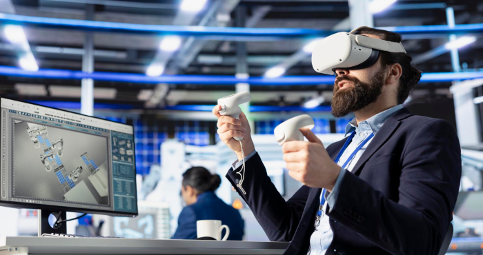 Profesional usando programa de diseño arquitectónico